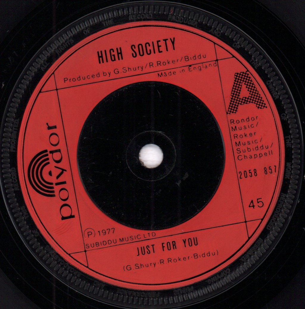 High Society (Pop Band) - Just For You - 7 Inch