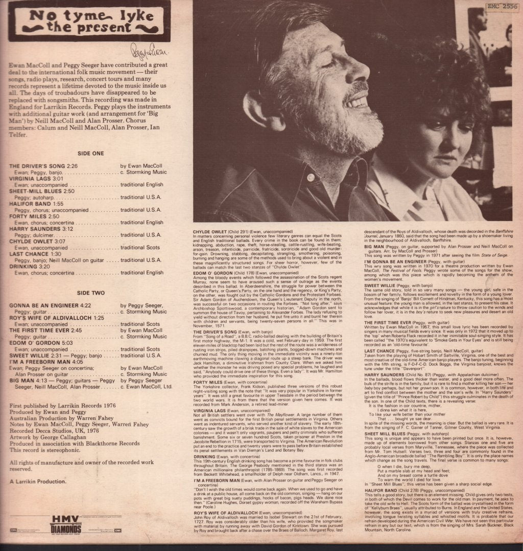 Peggy Seeger And Ewan Mac Coll - No Tyme Lyke The Present - Lp