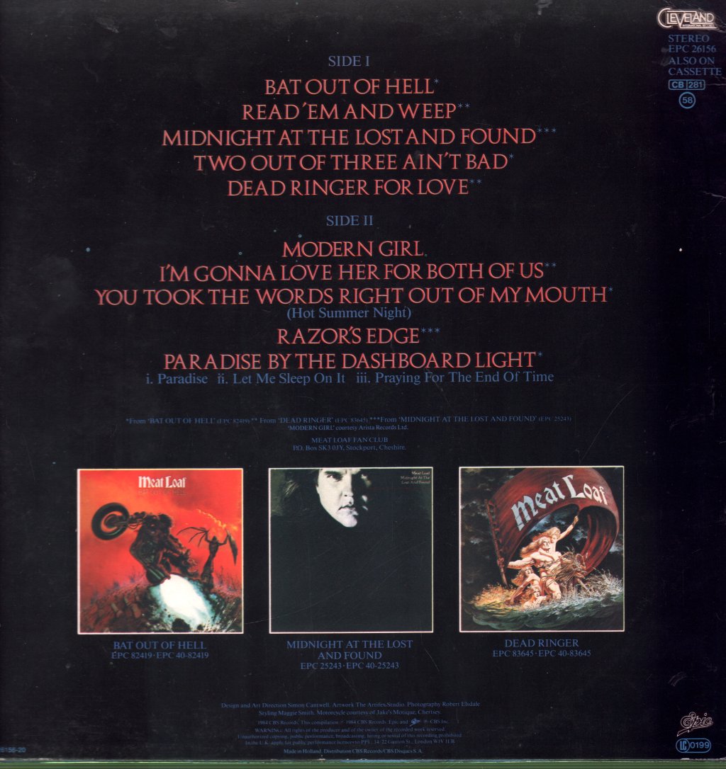 Meat Loaf - Hits Out Of Hell - Lp