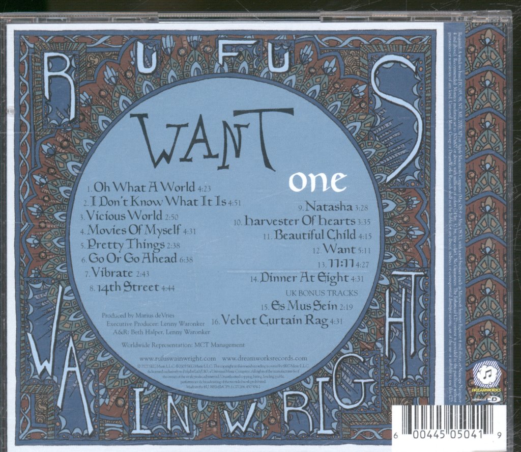 Rufus Wainwright - Want One - Cd
