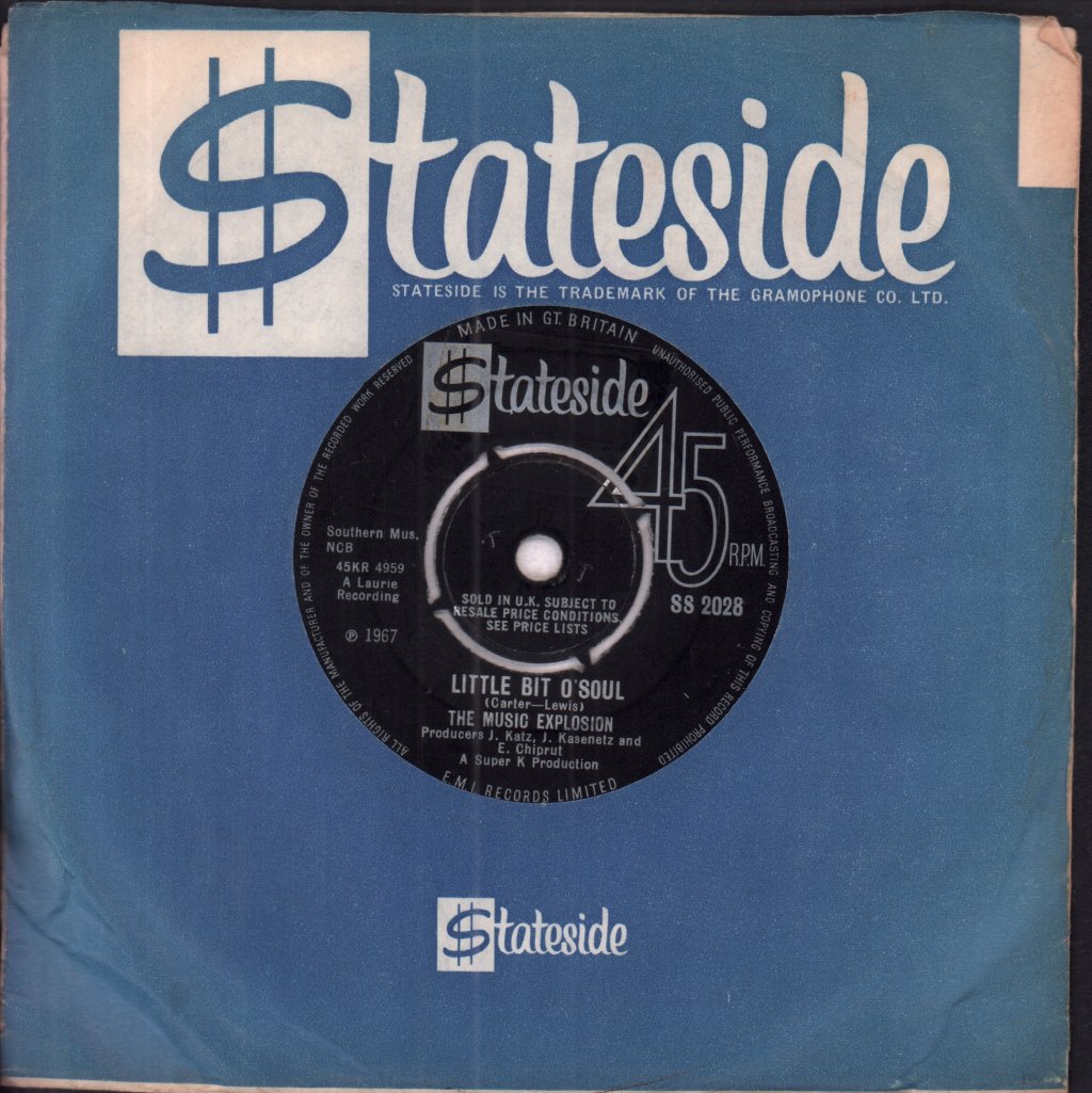 Music Explosion - Little Bit O'Soul - 7 Inch