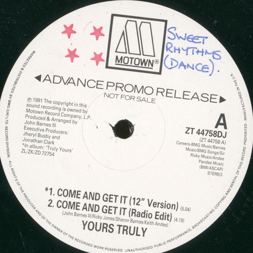Yours Truly - Come And Get It - 12 Inch
