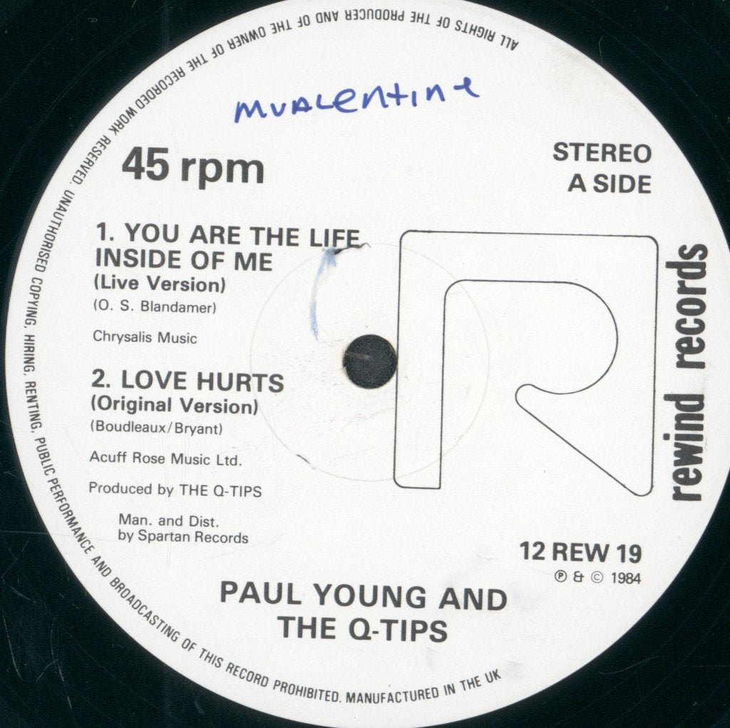 Paul Young And The Q-Tips - You Are The Life Inside Of Me - 12 Inch