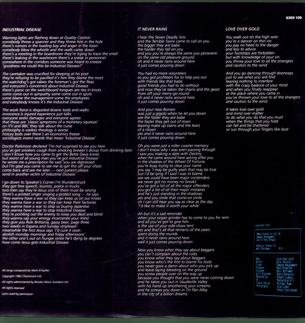 Dire Straits - Love Over Gold - Lp