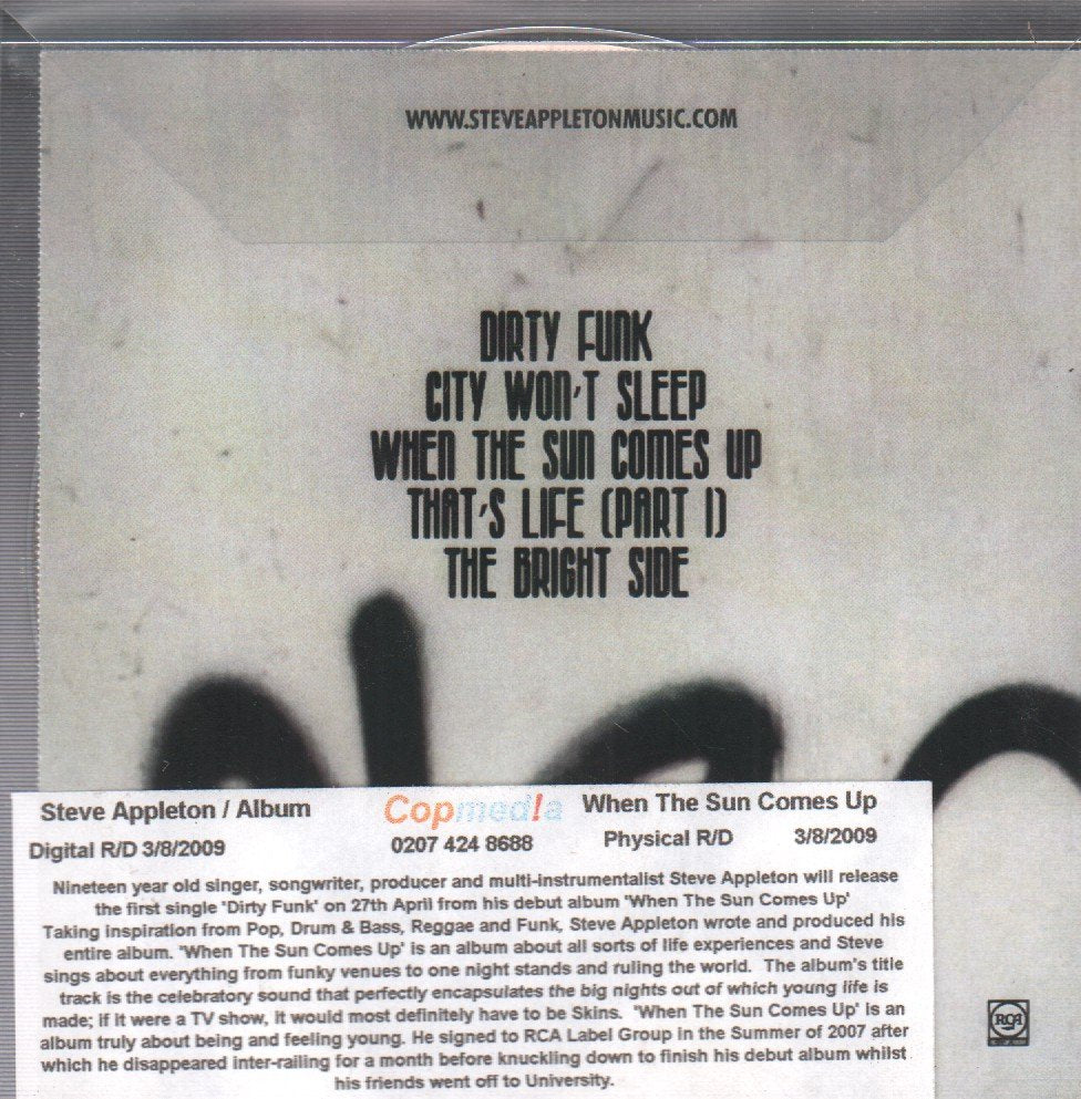 Steve Appleton - When The Sun Comes Up - Cdr