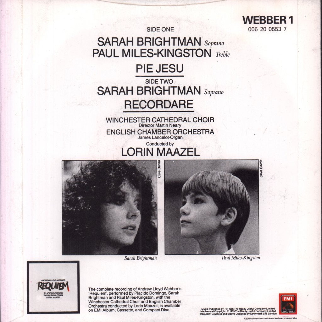 Sarah Brightman And Paul Miles Kingston - Pie Jesu - 7 Inch