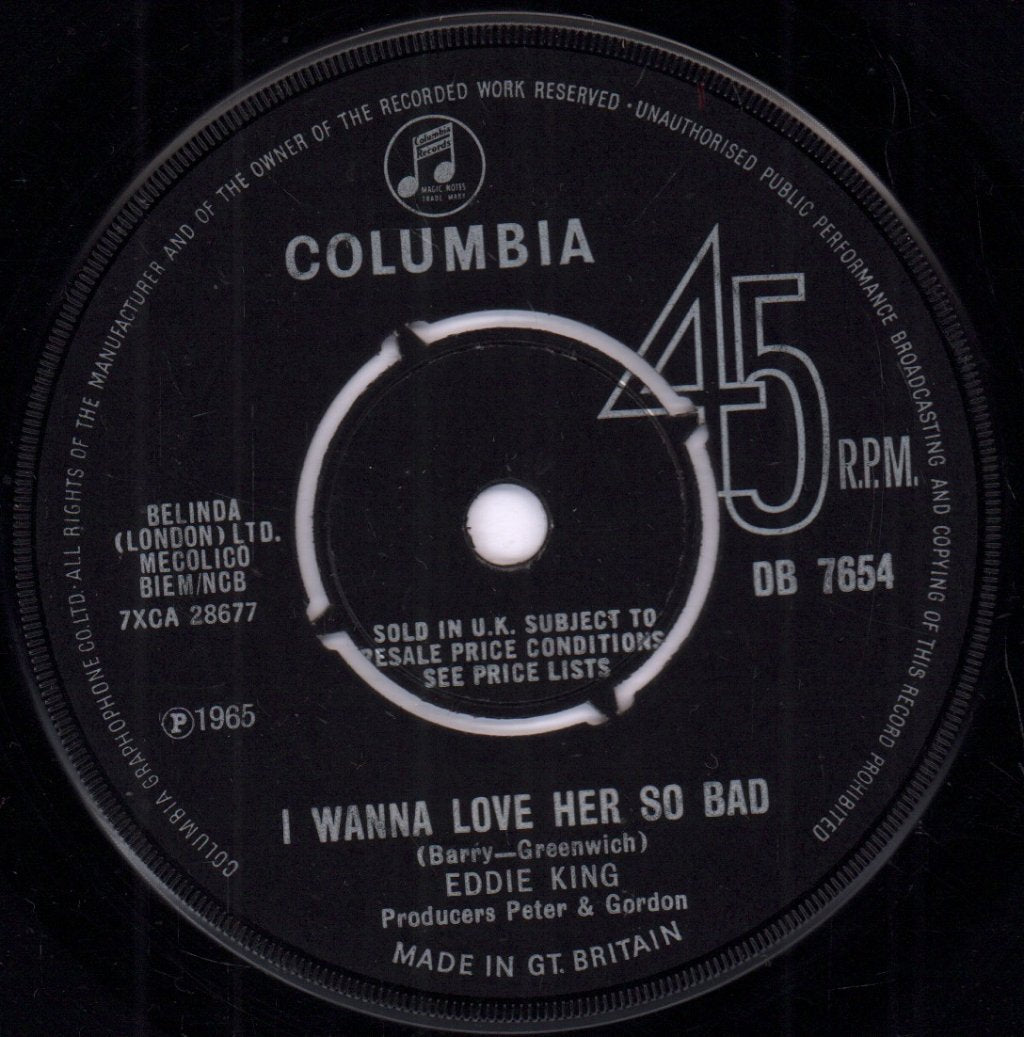 Eddie King - I Wanna Love Her So Bad - 7 Inch