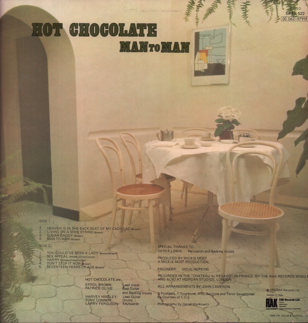Hot Chocolate - Man To Man - Lp