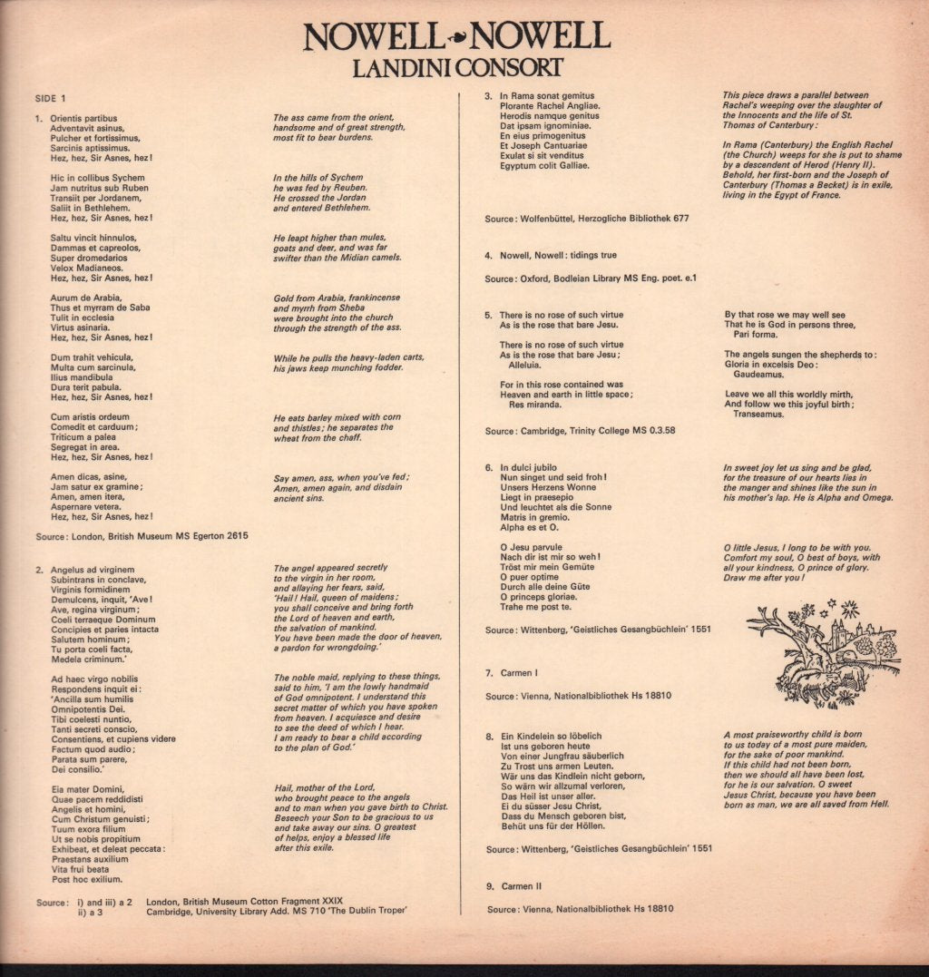Landini Consort - Nowell Nowell - Lp