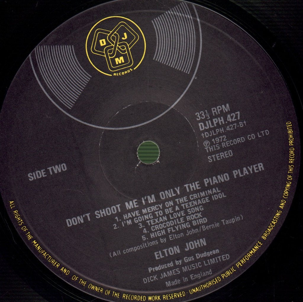 Elton John - Don't Shoot Me I'm Only The Piano Player - Lp