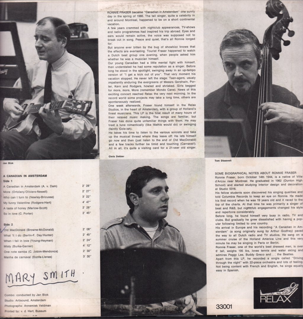 Ronnie Fraser - A Canadian In Amsterdam - Lp