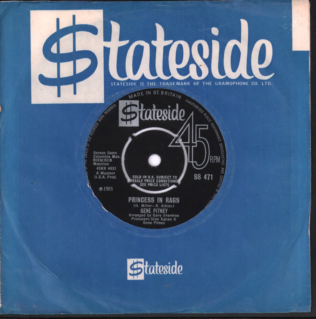 Gene Pitney - Princess In Rags - 7 Inch