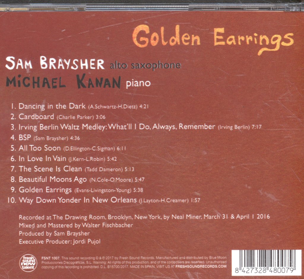 Sam Braysher With Michael Kanan - Golden Earrings - Cd