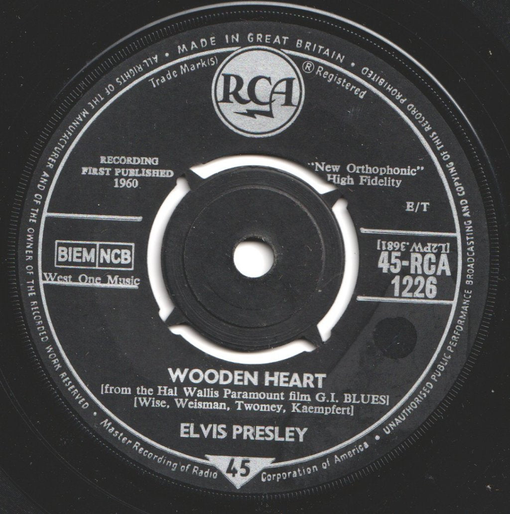 Elvis Presley - Wooden Heart - 7 Inch