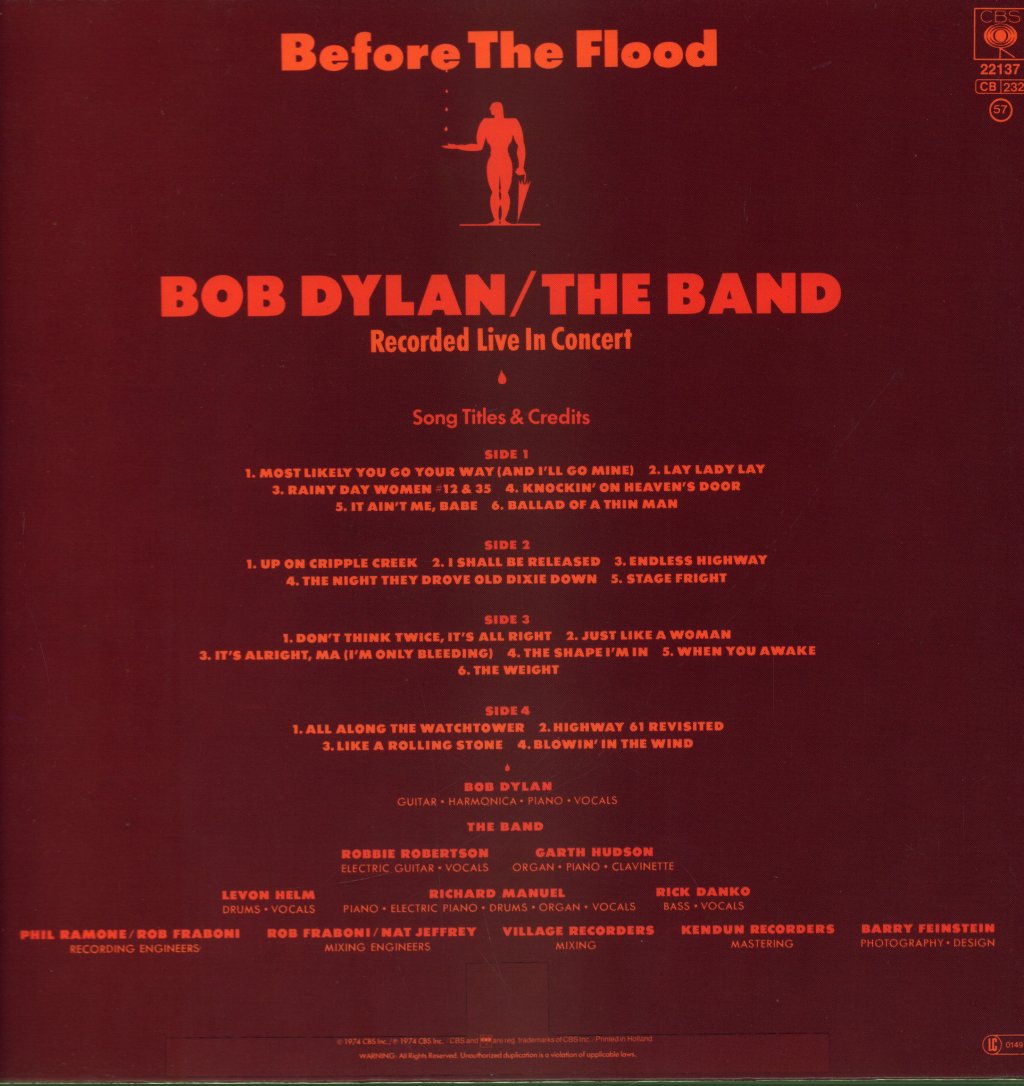 Bob Dylan and The Band - Before The Flood - Double Lp
