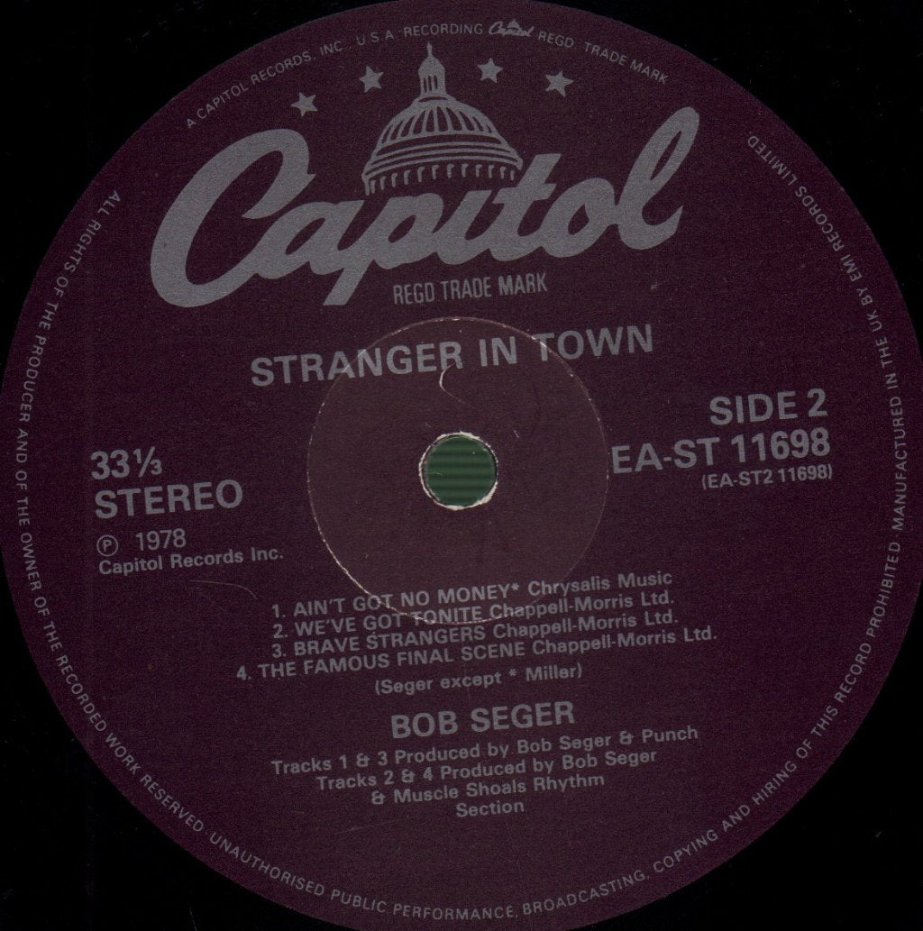 Bob Seger And The Silver Bullet Band - Stranger In Town - Lp