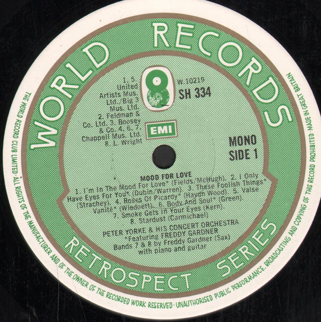 Peter Yorke And His Orchestra - Mood For Love - Lp