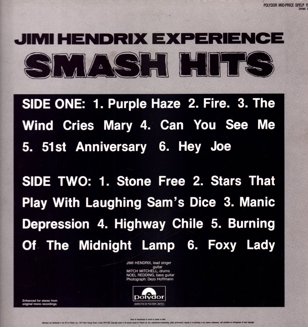 Jimi Hendrix Experience - Smash Hits - Lp