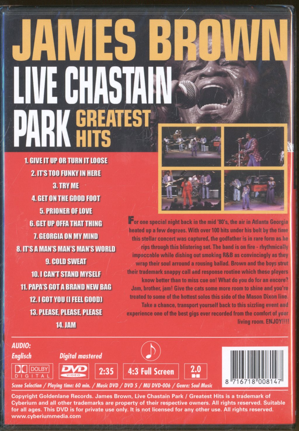 James Brown - Live At Chastain Park -Greatest Hits - Dvd