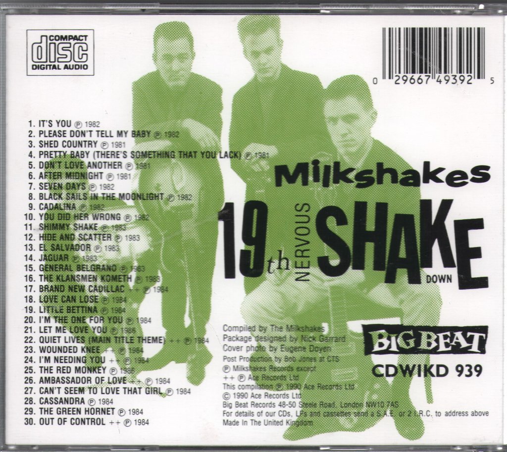 Thee Milkshakes - 19th  Nervous Shakedown - Cd