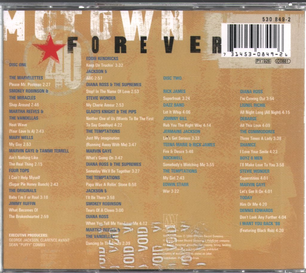 Various Artists - Motown 40 Forever - Double Cd