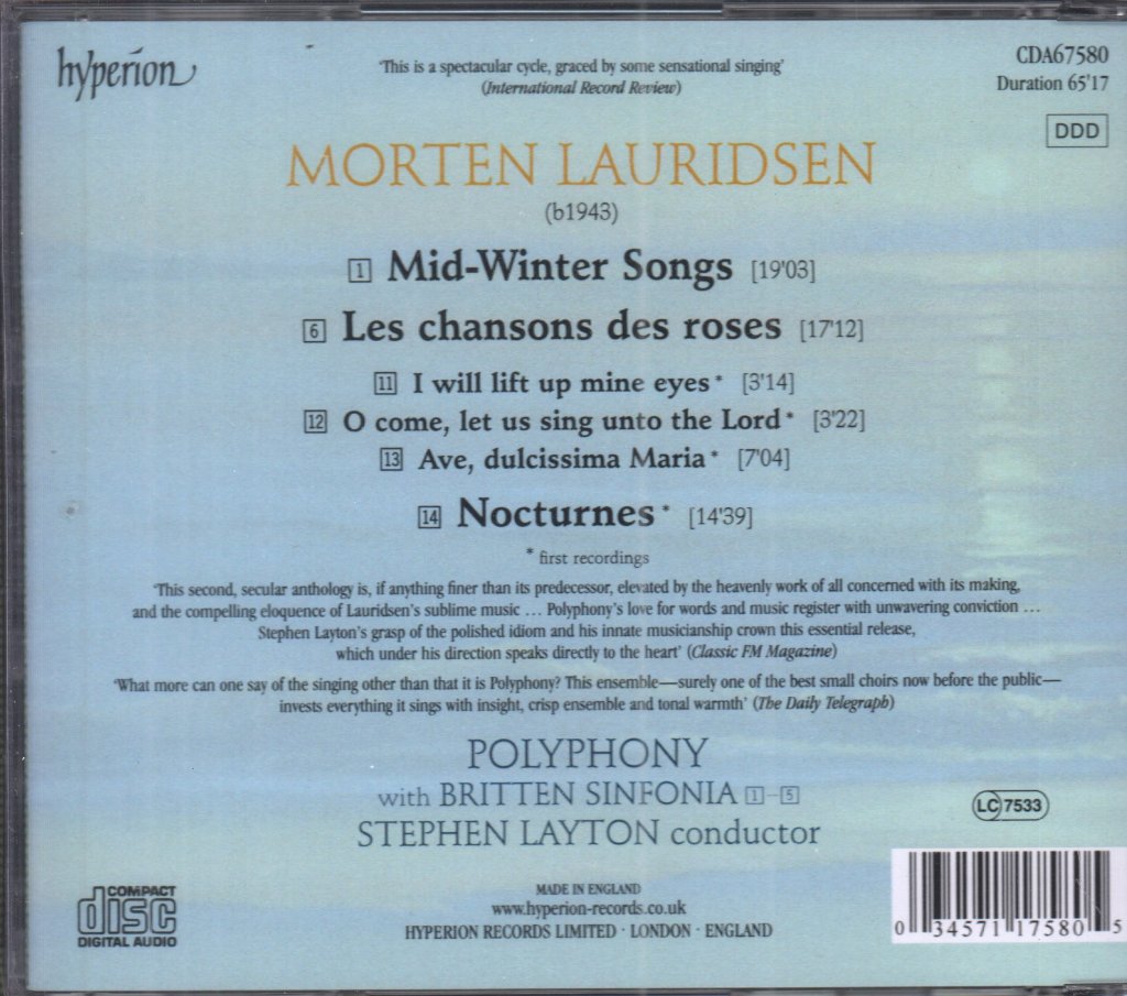 Morten Lauridsen - Nocturnes - Cd