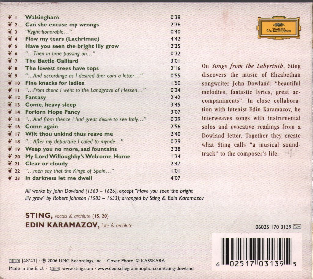 Sting - Songs From The Labyrinth - Cd