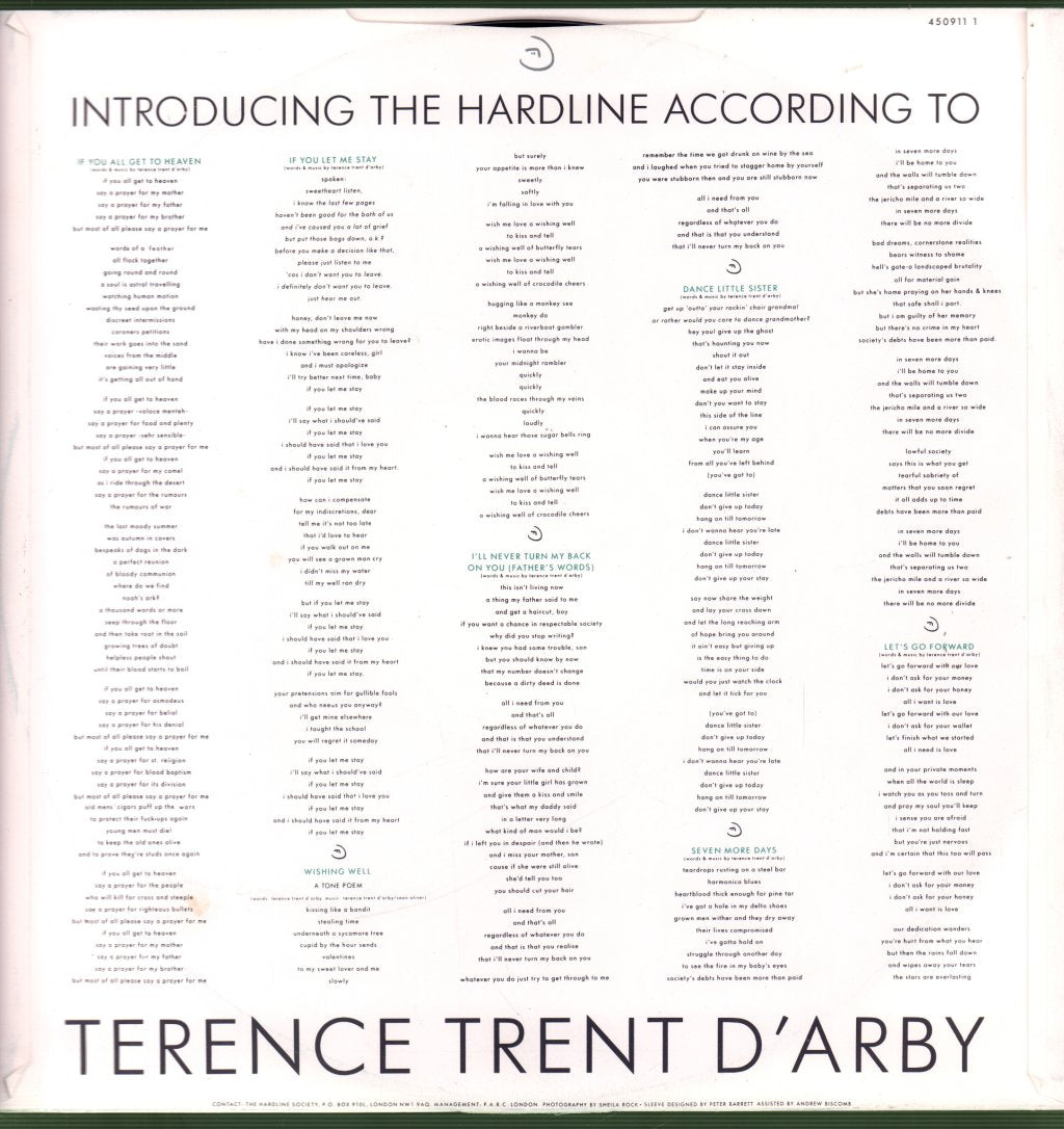Terence Trent D'Arby - Introducing The Hardline According To - Lp