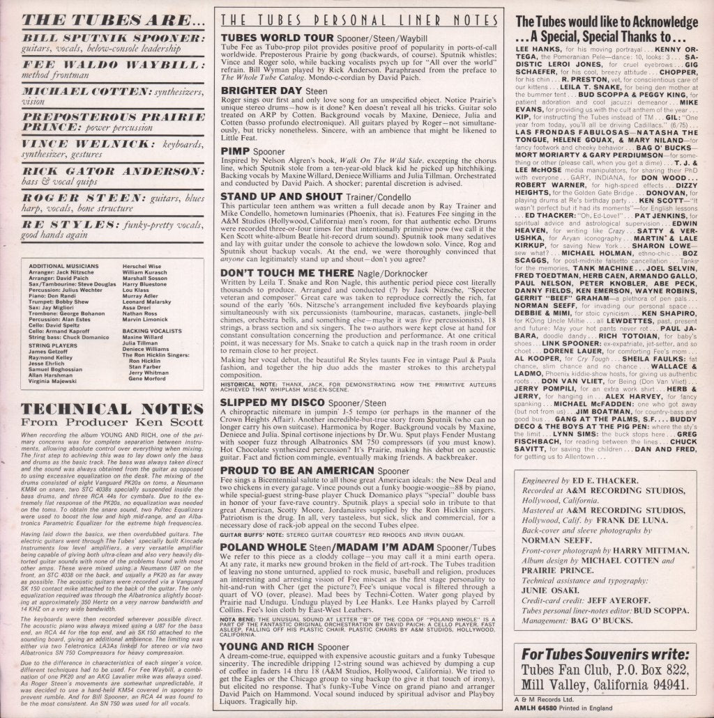 Tubes - Young And Rich - Lp