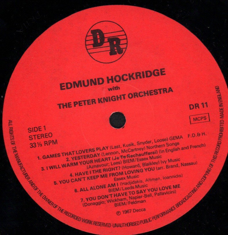 Edmund Hockridge with the peter knight orchestra - Edmund Hockridge with the peter knight orchestra - Lp