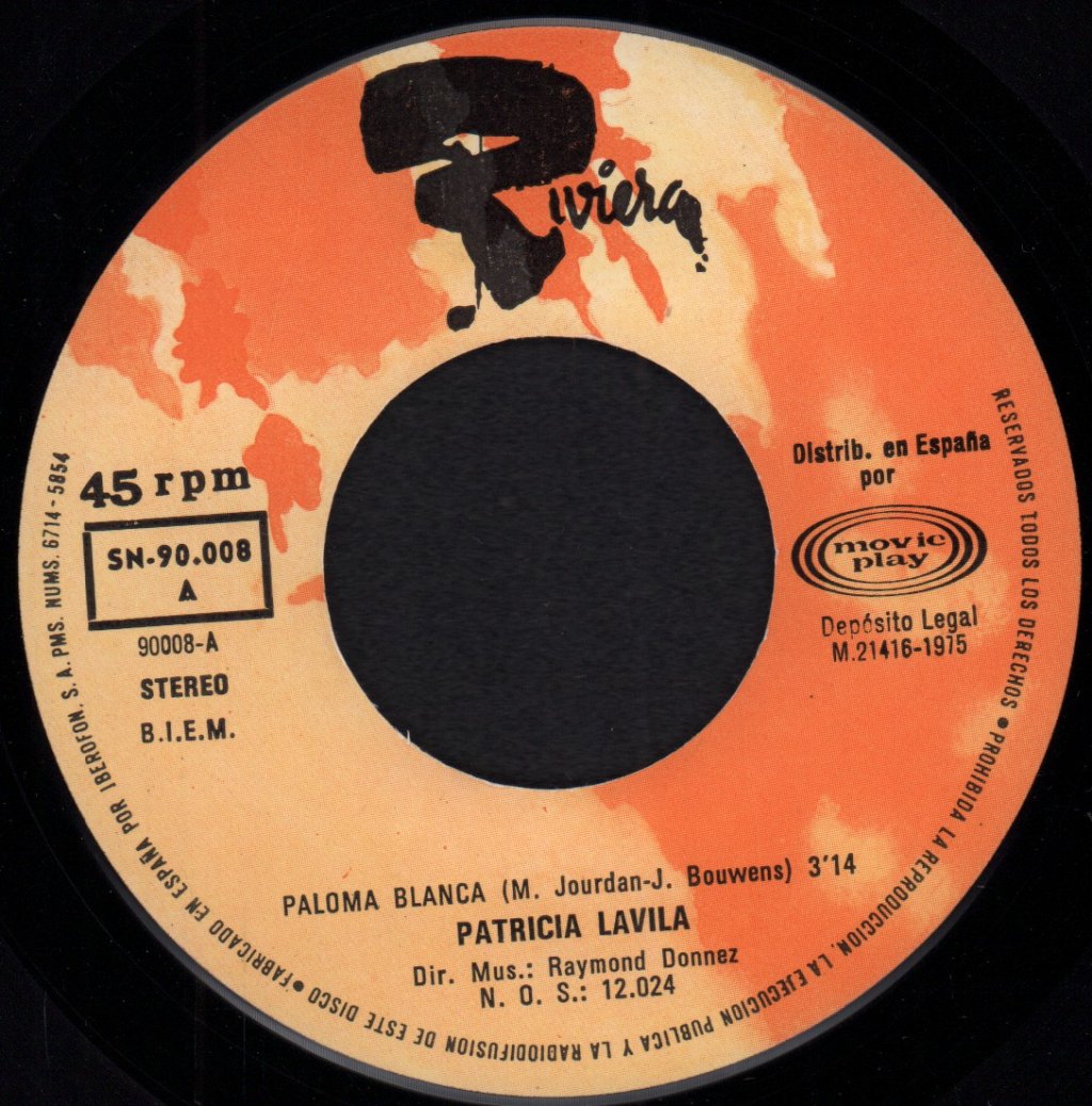 Patricia Lavila - Paloma Blanca - 7 Inch