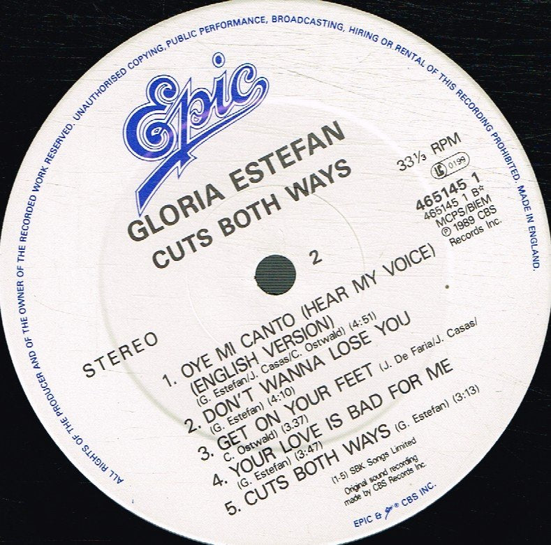 Gloria Estefan - Cuts Both Ways - Lp
