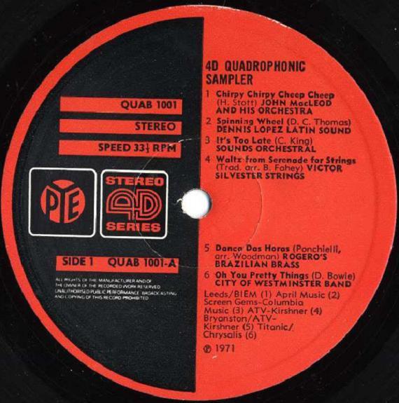 Various Artists - Quadraphonic Sampler - Lp