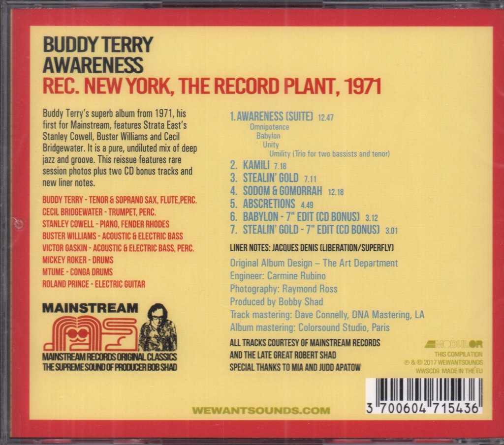 Buddy Terry - Awareness - Cd