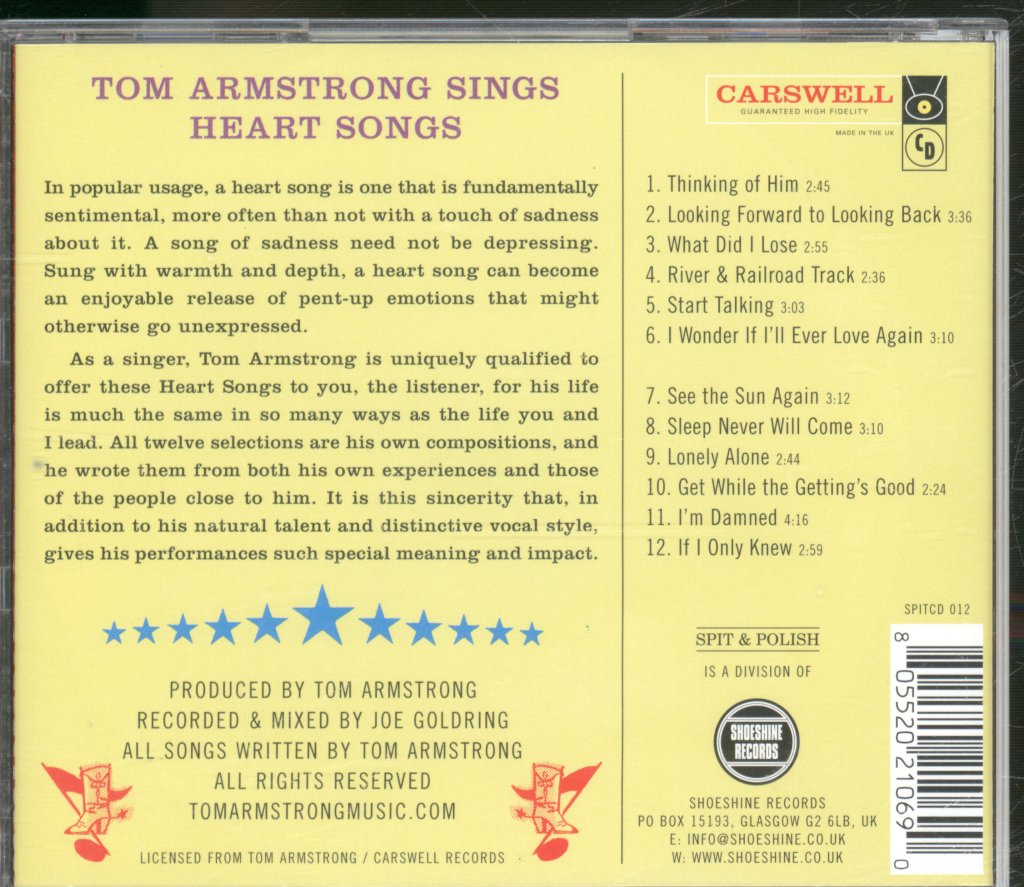 Tom Armstrong - Tom Armstrong Sings Heart Songs - Cd