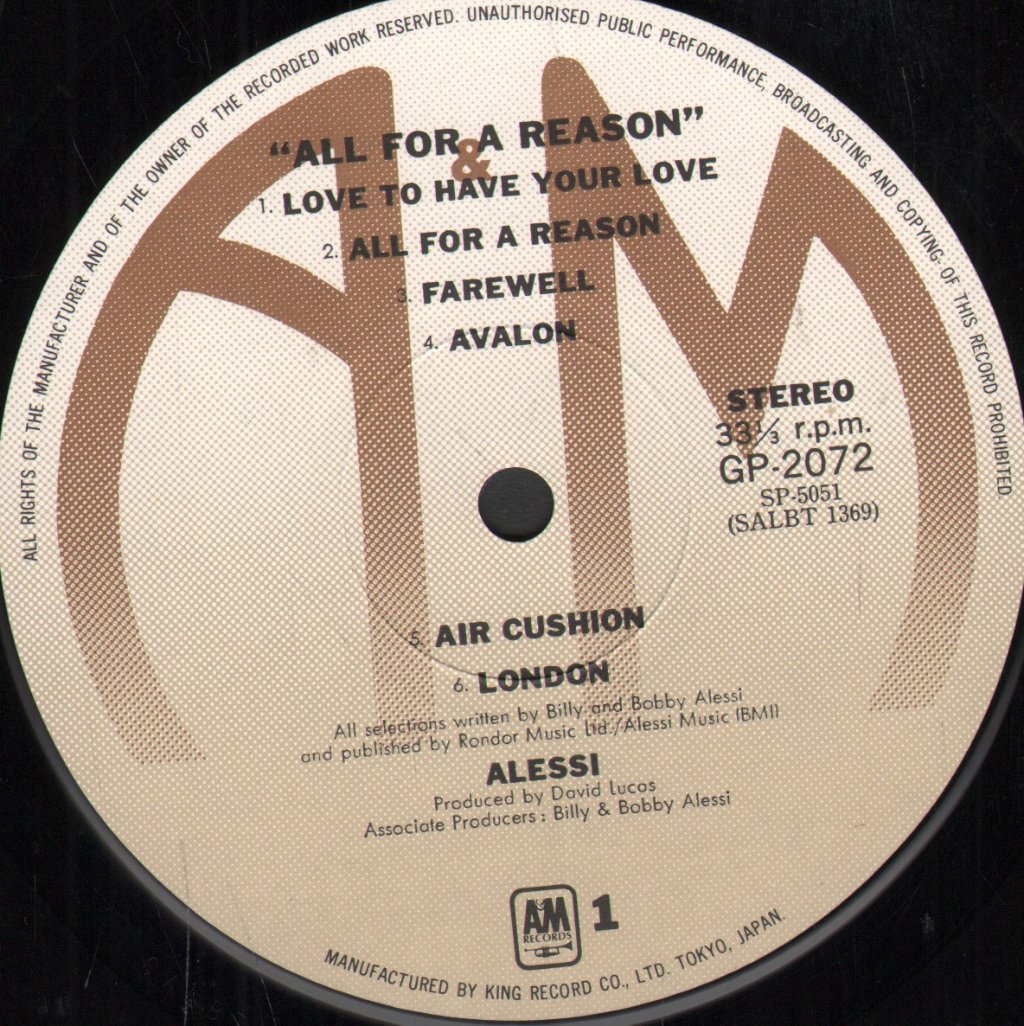 Alessi - All For A Reason - Lp