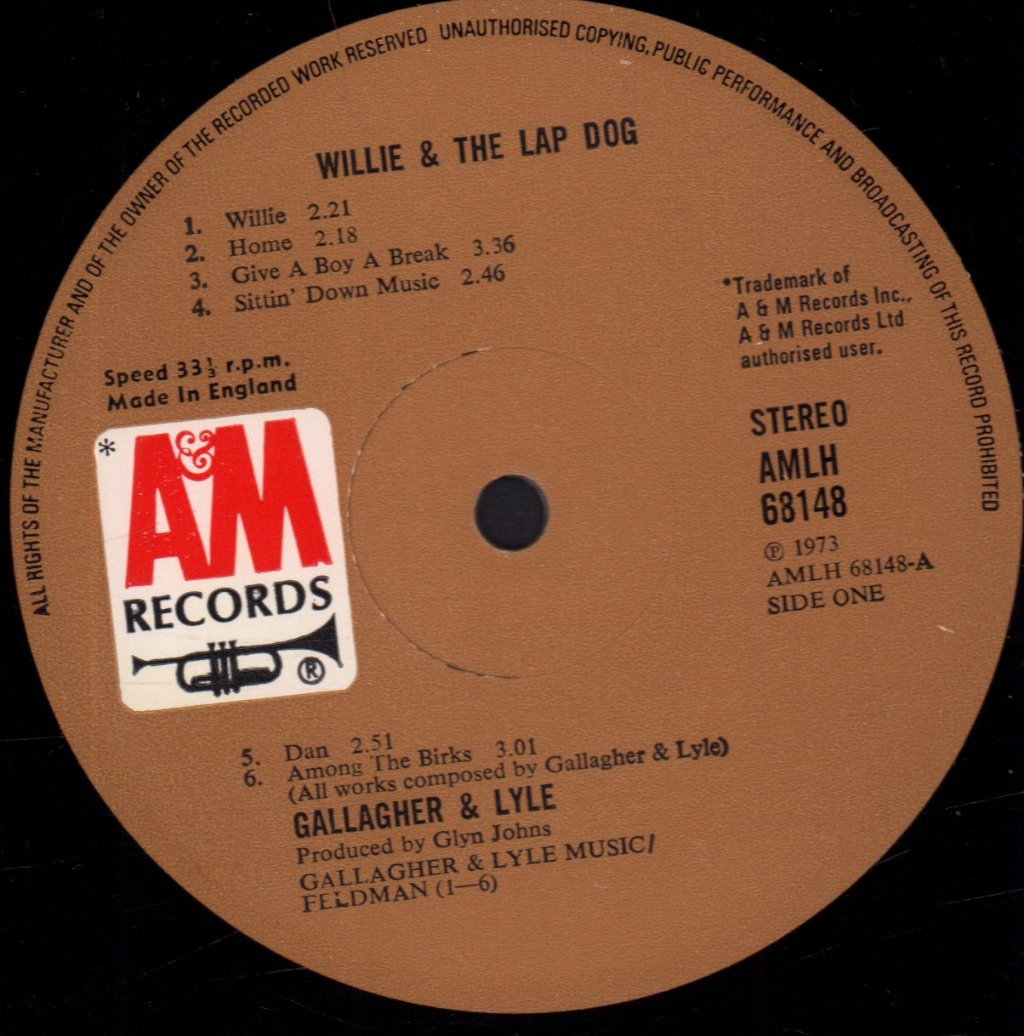 Gallagher And Lyle - Willie And The Lapdog - Lp