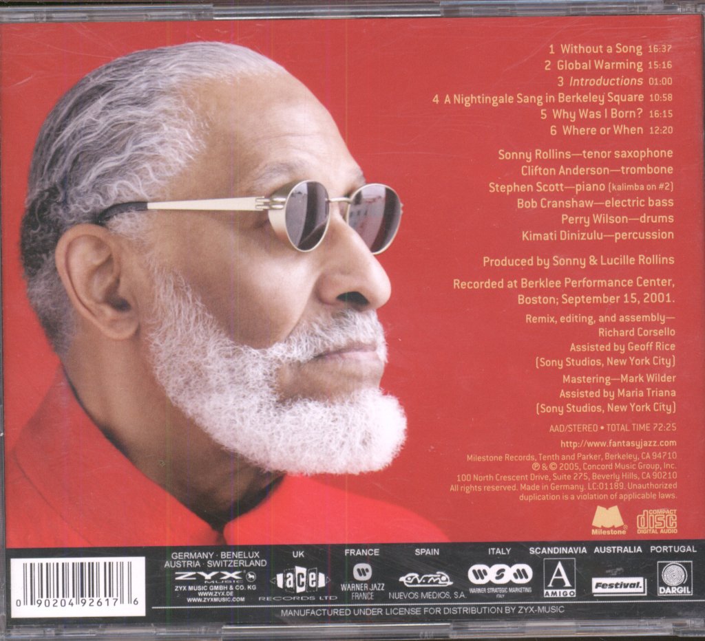 Sonny Rollins - Without A Song The 9/11 Concert - Cd