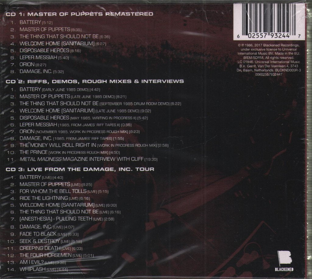 Metallica - Master Of Puppets: Remastered & Expanded - Cd Set