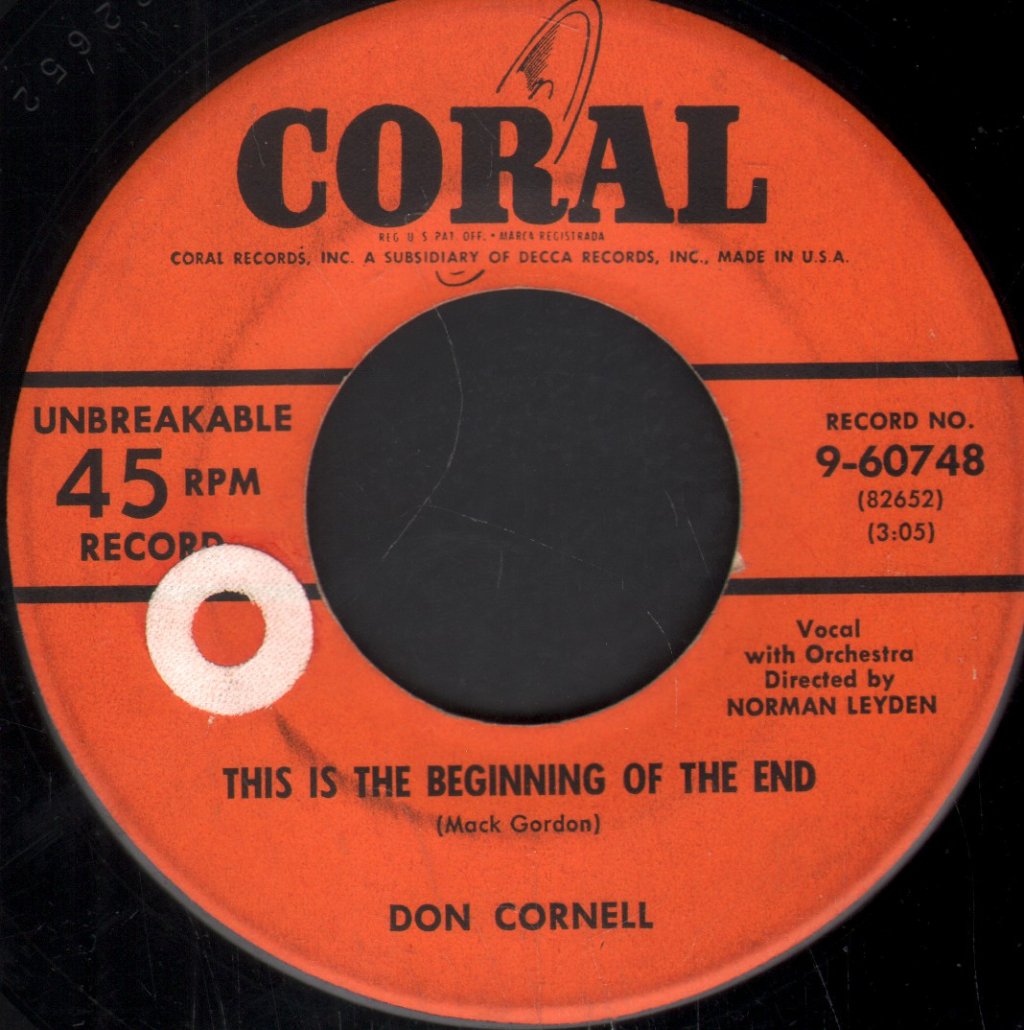 Don Cornell - This Is The Beginning Of The End - 7 Inch