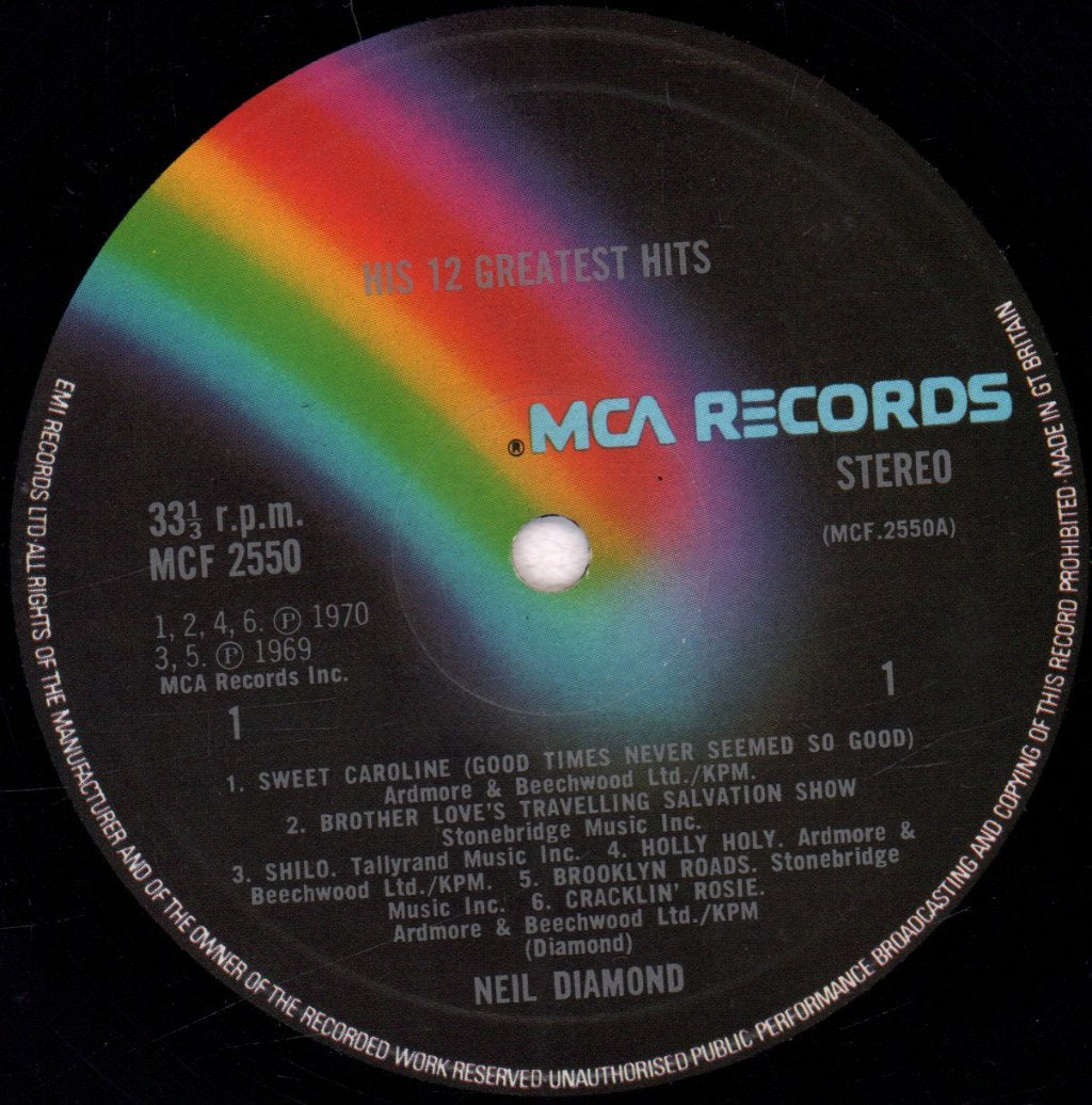 Neil Diamond - His 12 Greatest Hits - Lp