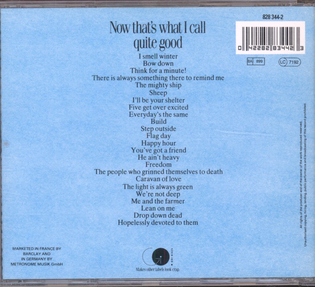 Housemartins - Now That's What I Call Quite Good - Cd