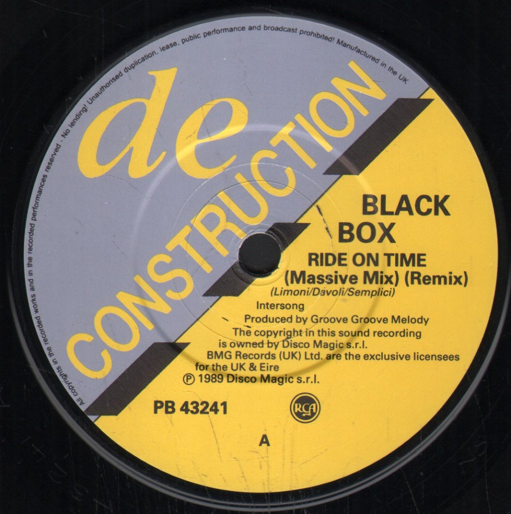 Black Box (90'S Dance Group) - Ride On Time - 7 Inch