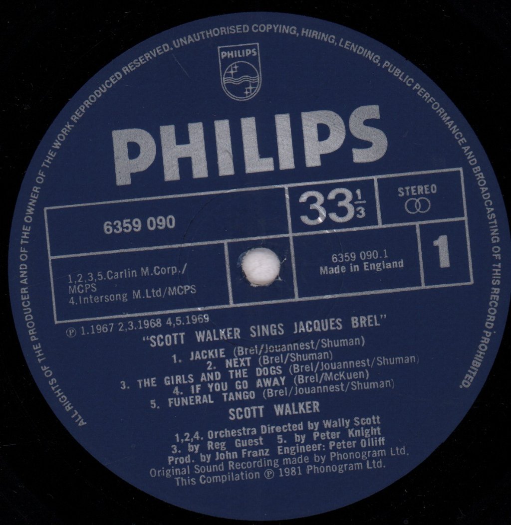 Scott Walker - Sings Jacques Brel - Lp