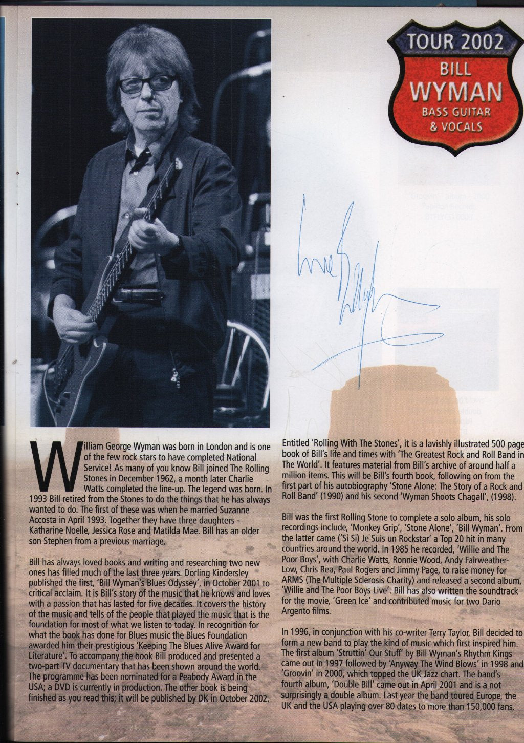 Bill Wyman's Rhythm Kings - Tour 2002 - Tour Programme