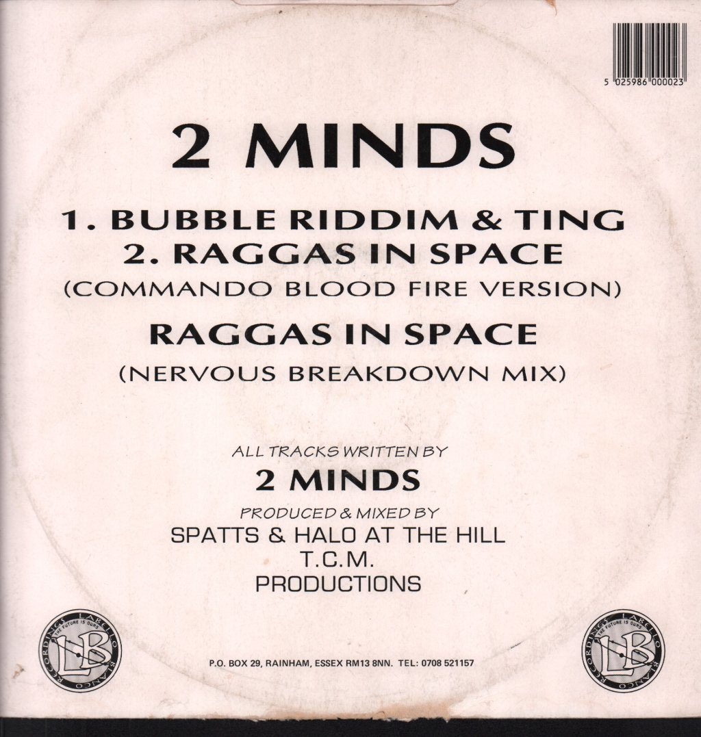 2 minds - Bubble Riddim & Ting / Raggas In Space - 12 Inch