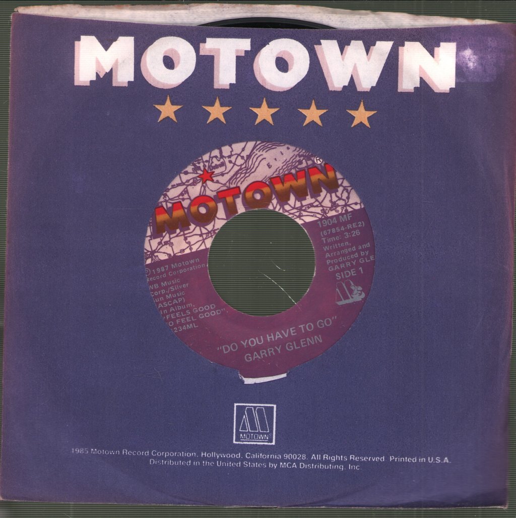 Garry Glenn - Do You Have To Go - 7 Inch