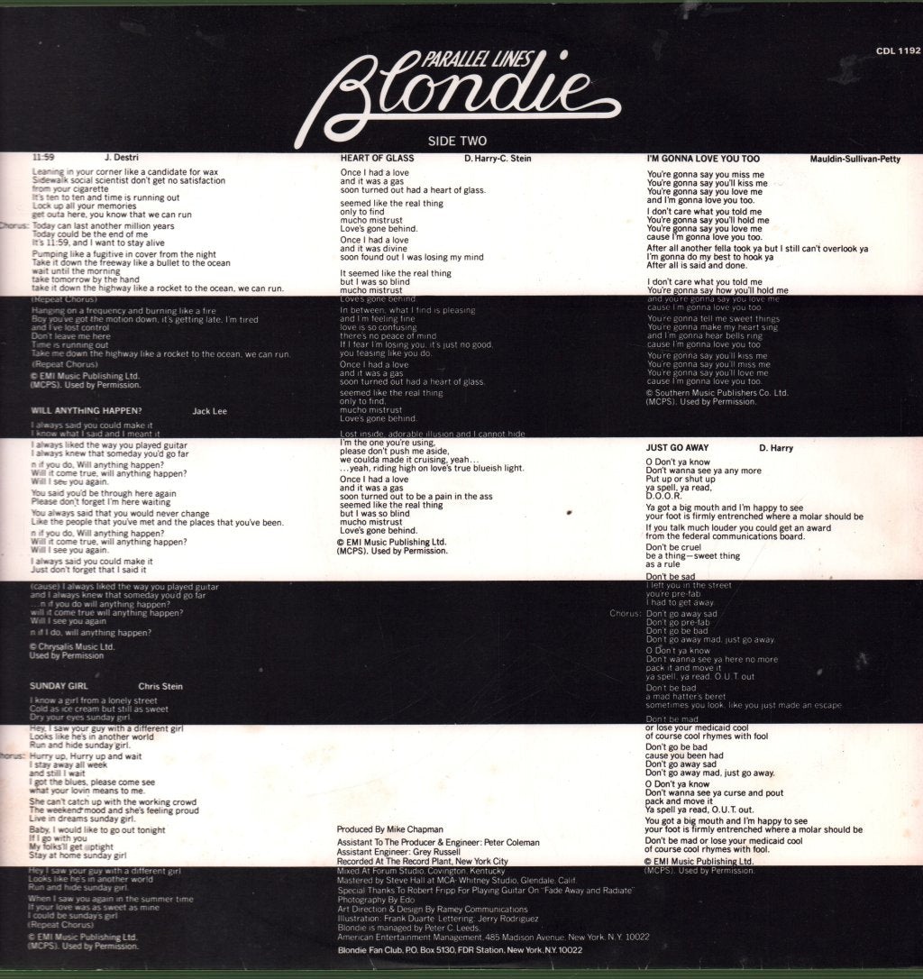Blondie - Parallel Lines - Lp