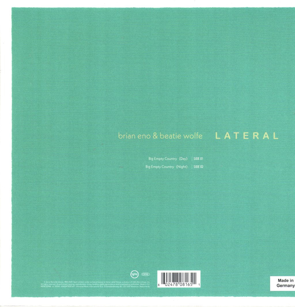 Brian Eno and Beatie Wolfe - Lateral - Lp