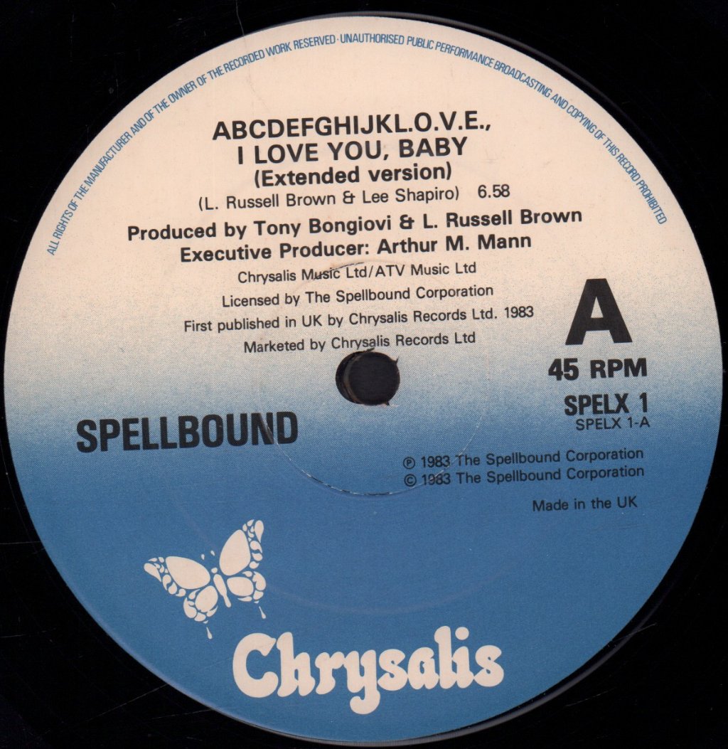 Spellbound (80'S Group) - Abcdefghijkl.o.v.e. I Love You Baby - 12 Inch